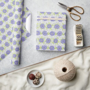 Papier Cadeau Lilac Purple Motif Floral Ressort