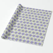 Papier Cadeau Lilac Purple Motif Floral Ressort (Déroulé)