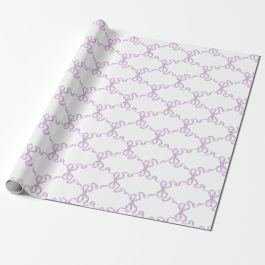 Papier Cadeau lilac Ribbon Trellis (Déroulé)