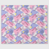 Papier Cadeau Lilac rose actif des années 80 Memphis (Plat)