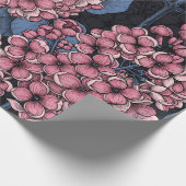 Papier Cadeau Lilac rose sur bleu foncé (Coin)