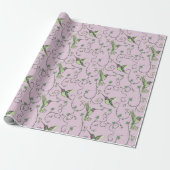 Papier Cadeau Lilac Shamrock Vine Hummingbird Pattern (Déroulé)