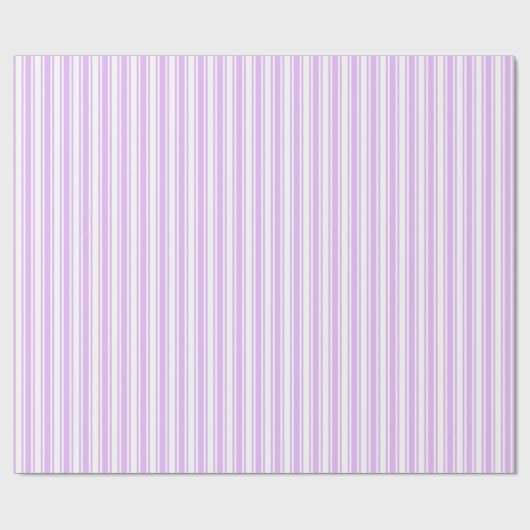 Papier Cadeau Lilac violet et blanc bonbons rayures (Plat)