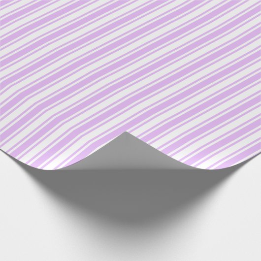 Papier Cadeau Lilac violet et blanc bonbons rayures (Coin)