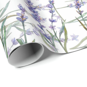 Papier Cadeau Lilas de bleu d'art d'aquarelle d'usine de fleur