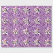 Papier Cadeau Lilas roses et violets (Plat)