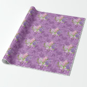 Papier Cadeau Lilas roses et violets (Déroulé)