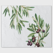 Papier Cadeau L'île méditerranéenne grecque Feuille d'olive (Plat)