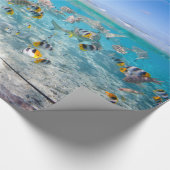 Papier Cadeau L'île tropicale sous et au-dessus de l'eau (Coin)