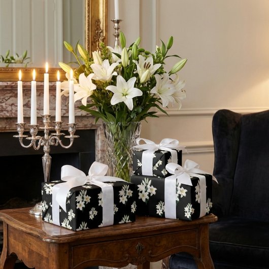 Papier Cadeau Lillies blanches