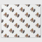 Papier Cadeau L'Illustration de Santa Claus Playing (Plat)