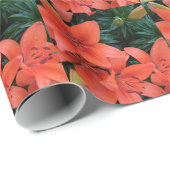 Papier Cadeau Lily orange (Coin rond)