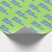 Papier Cadeau Lime brillante et bleu Happy Tout (Coin)