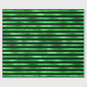 Papier Cadeau Lime Emerald Green Stripes Lines Black (Plat)