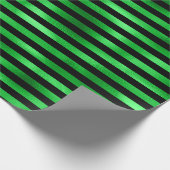 Papier Cadeau Lime Emerald Green Stripes Lines Black (Coin)