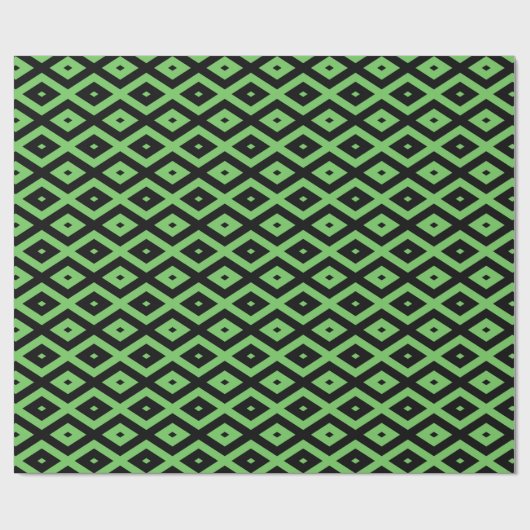 Papier Cadeau Lime green and black diamond pattern (Plat)