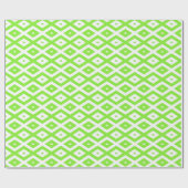 Papier Cadeau Lime green and white diamond pattern (Plat)