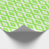 Papier Cadeau Lime green and white diamond pattern (Coin)