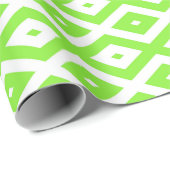 Papier Cadeau Lime green and white diamond pattern (Coin rond)