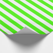 Papier Cadeau Lime Green and White XL Stripes (Coin)