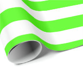 Papier Cadeau Lime Green and White XL Stripes (Coin rond)
