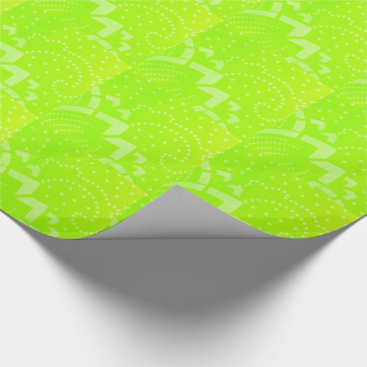 Papier Cadeau Lime Green geomentric dot stripe graphic pattern (Coin)