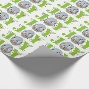 Papier Cadeau Lime green JOY Joyeux Noël photo