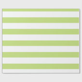 Papier Cadeau Lime Sherbet et Blanc Larges Rayures Horizontales (Plat)