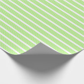 Papier Cadeau Lime vert et blanc cinq bandes motif (Coin)
