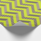 Papier Cadeau Lime Vert et Brown Motif Chevron rayé (Coin)