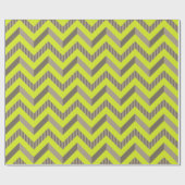 Papier Cadeau Lime Vert et Brown Motif Chevron rayé (Plat)