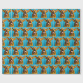 Papier Cadeau Limier bavant avec expression surprise (Plat)