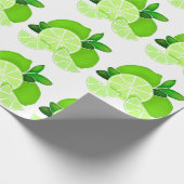 Papier Cadeau Limites | tranches de chaux | citrus motif soleil  (Coin)
