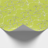 Papier Cadeau Limon jaune Laurel Floral Diamants d'argent (Coin)
