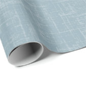 Papier Cadeau Lin bleu pierre clair (Coin rond)