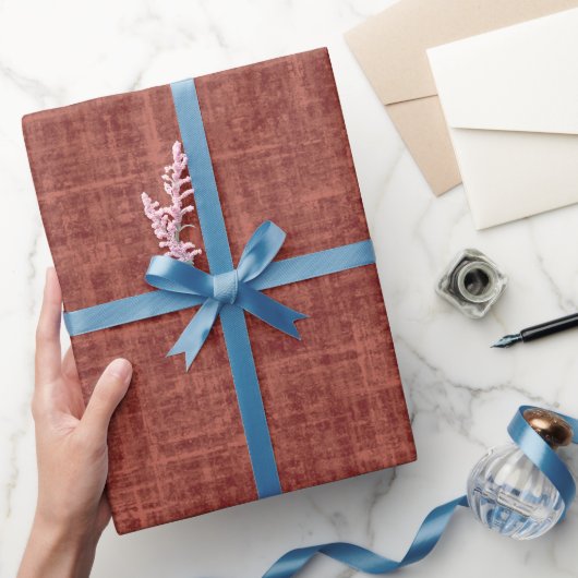 Papier Cadeau Lin brut rouge brun (Cadeaux)