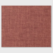 Papier Cadeau Lin brut rouge brun (Plat)