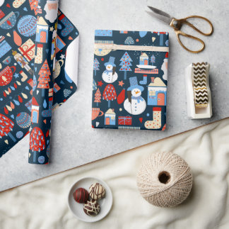 Papier Cadeau lindo patrón de Navidad