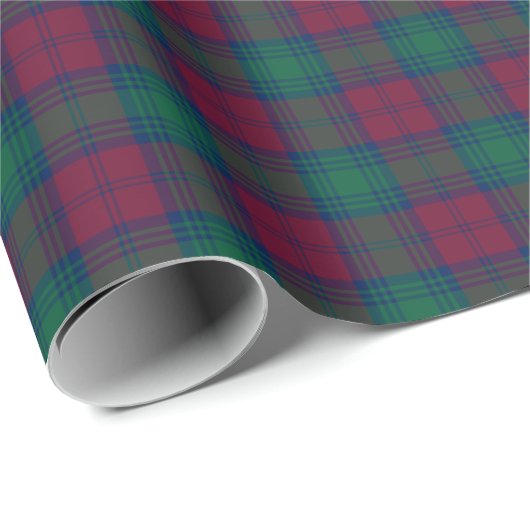 Papier Cadeau Lindsay Clan Tartan (Coin rond)