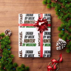 Papier Cadeau Lineman aime la chasse