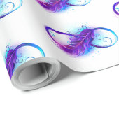 Papier Cadeau L'infini avec plume violette (Coin rond)