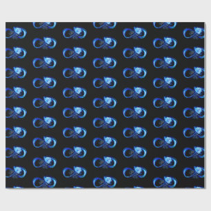Papier Cadeau L'infini lumineux avec une rose bleue