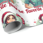 Papier Cadeau L'infirmière préférée de père Noël (Coin rond)