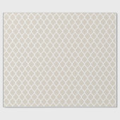 Papier Cadeau Linge Beige et blanc Quatrefoil marocain (Plat)