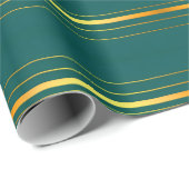 Papier Cadeau Linge Luxe Moderne Green Gold Texture Collection (Coin rond)