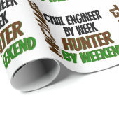 Papier Cadeau L'ingénieur civil aime la chasse (Coin rond)