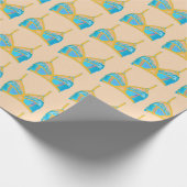 Papier Cadeau Lingerie d'art de bruit en bleu et or (Coin)