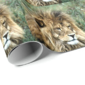 Papier Cadeau Lion africain (Coin rond)