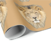 Papier Cadeau Lion africain (Coin rond)