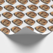 Papier Cadeau lion aquarelle Leo roi safari animal jungle chat (Coin)